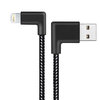 Double Right Angle (90 Degree) USB Lightning Charging Cable (20cm) for iPhone / iPad